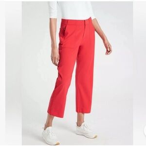 Athleta tribeca Utility Crop Red pants Size 10